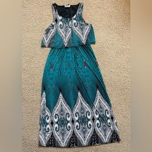Ace Sleeveless Maxi Dress, Teal, Gently Used, Size L
